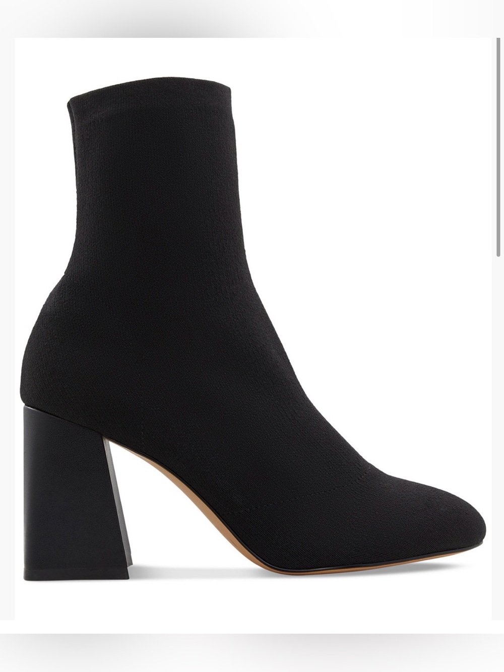Aldo Rowallan mid heel ankle boots in black knit